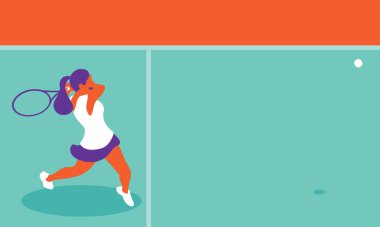 Sarayda tenis oynayan genç bir kadın.