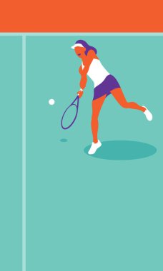 Sarayda tenis oynayan genç bir kadın.