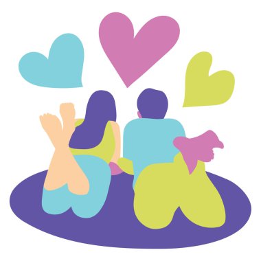 Evde birlikte televizyon izleyen bir çift.