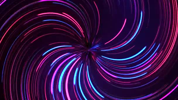 Warp Effekt Mit Einem Trichter Der Durch Sterne Neonblaue Violette — Stockvideo