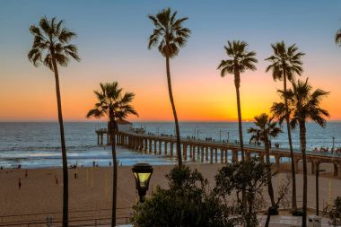 Manhattan Beach, Kaliforniya gün batımında