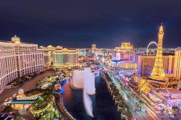 Aerial view of Las Vegas strip at night — Stock Photo, Image