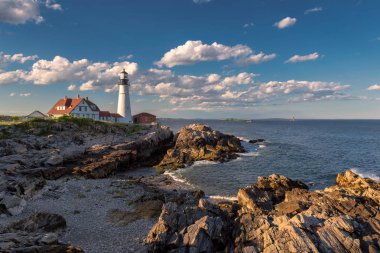Portland Head Light Sunset, Portland, Maine, ABD.