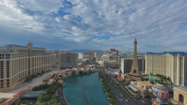 Espectáculo de fuentes Bellagio en Las Vegas Strip, Estados Unidos, Time Lapse . — Vídeo de stock