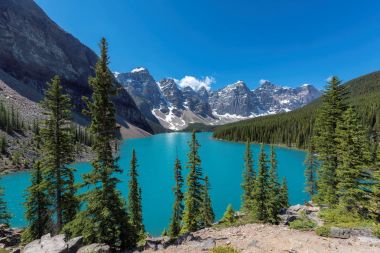 Banff Ulusal Parkı - buzultaş Lake, Amerika Birleşik Devletleri.