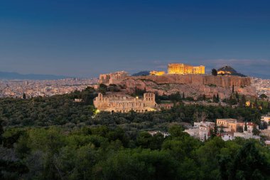 Atina 'nın Akropolis kentindeki Parthenon Tapınağı, Atina, Yunanistan.