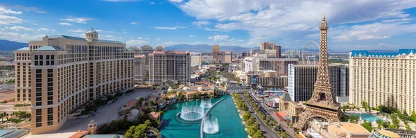 Panorámás Kilátás Szállodák Kaszinók Las Vegas Strip Nappal Nevada Usa — Stock Fotó