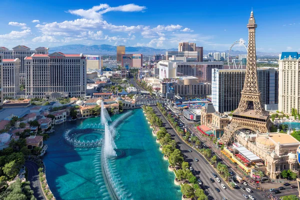 Flygfoto Över Las Vegas Strip Skyline Sett Solig Dag Las — Stockfoto