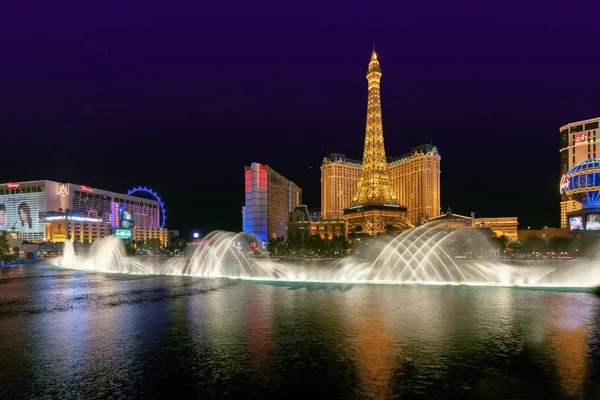 Las Vegas Strip Στη Νεβάδα Όπως Φαίνεται Νύχτα Στο Las — Φωτογραφία Αρχείου