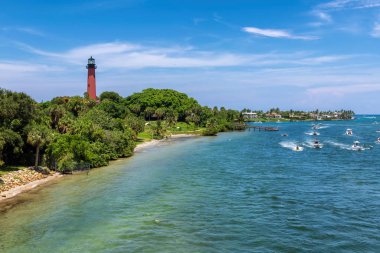 Beautiful view of the Jupiter lighthouse in Palm Beach County, Florida. clipart