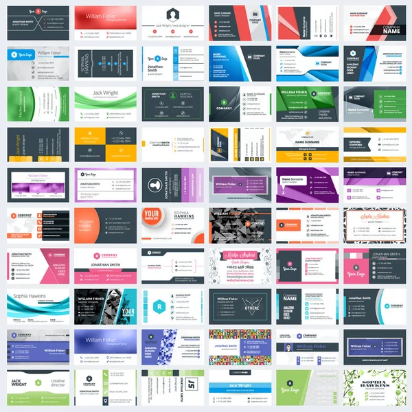 Collection of business card vector templates. Stationery design vector
