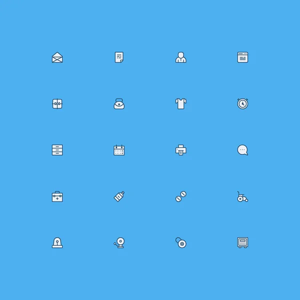 Conjunto de iconos de línea plana universal. Pixel conjunto de iconos de vector perfecto para sitios web e infografías — Archivo Imágenes Vectoriales