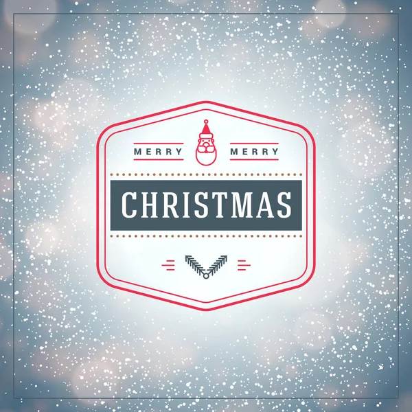 クリスマスのグリーティング カード。ヴィンテージのクリスマス タイポグラフィの背景。ベクトル図 — ストックベクタ