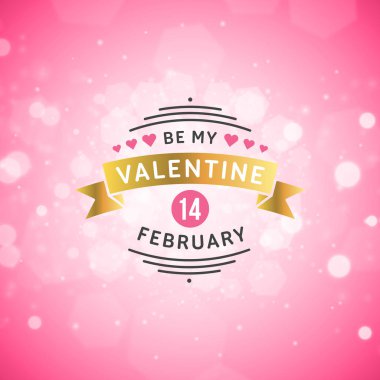 Sevgililer günü tebrik kartı veya Poster tasarım şablonu. Vintage baskı tasarım ve soyut vektör arka plan. Mutlu Sevgililer günü arka plan