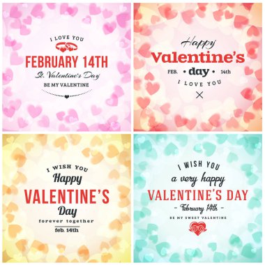 Sevgililer günü tebrik kartı veya Poster tasarım şablonu. Vintage baskı tasarım ve soyut vektör arka plan. Mutlu Sevgililer günü arka plan