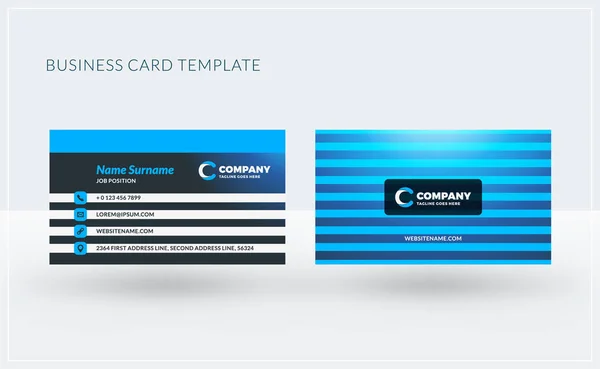 創造的なビジネス カードの両面のテンプレートです。ベクトルの図。文具デザイン — ストックベクタ