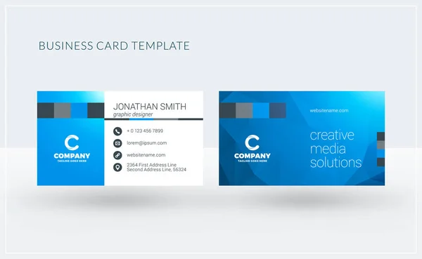 双面创意的名片模板。矢量图。文具设计 — 图库矢量图片