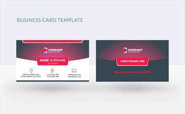 創造的なビジネス カードの両面のテンプレートです。ベクトルの図。文具デザイン — ストックベクタ
