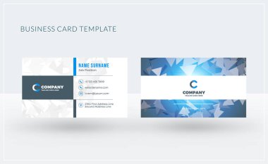 Çift taraflı yaratıcı kartvizit şablonu. Vektör çizim. İleti örneği tasarım