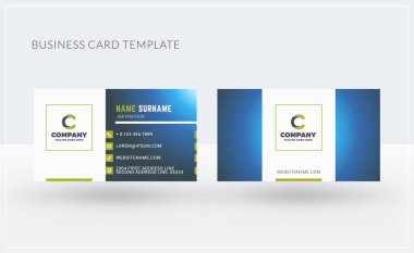 Çift taraflı yaratıcı kartvizit şablonu. Vektör çizim. İleti örneği tasarım