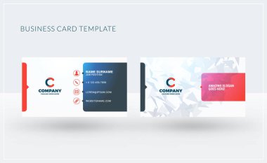 Çift taraflı yaratıcı kartvizit şablonu. Vektör çizim. İleti örneği tasarım