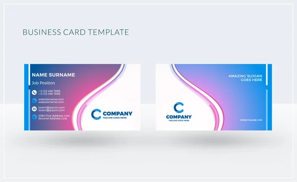 Modelo de cartão de visita criativo de dupla face. Ilustração vetorial. Desenho de papelaria —  Vetores de Stock