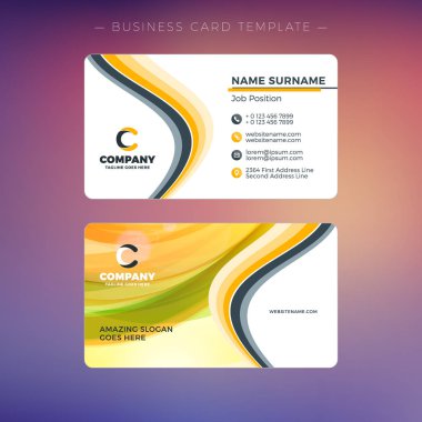 Yaratıcı kartvizit şablon arka plan ile. Vektör çizim. İleti örneği tasarım