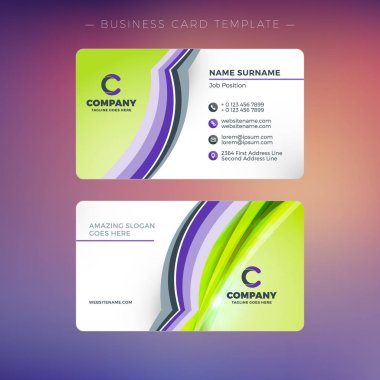 Yaratıcı kartvizit şablon arka plan ile. Vektör çizim. İleti örneği tasarım