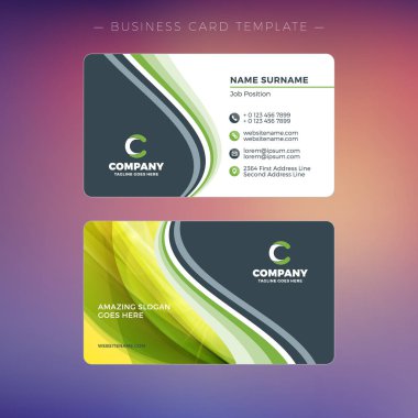 Yaratıcı kartvizit şablon arka plan ile. Vektör çizim. İleti örneği tasarım