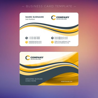 Yaratıcı kartvizit şablon arka plan ile. Vektör çizim. İleti örneği tasarım