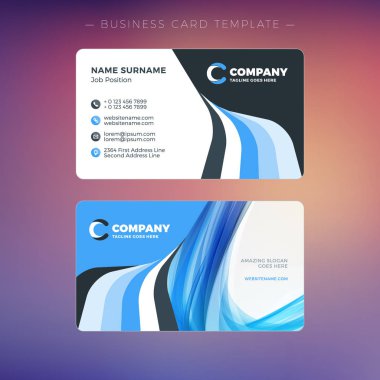 Yaratıcı kartvizit şablon arka plan ile. Vektör çizim. İleti örneği tasarım
