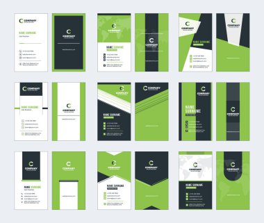 Dikey kartvizit vektör şablonları koleksiyonu. İleti örneği tasarım vektör kümesi