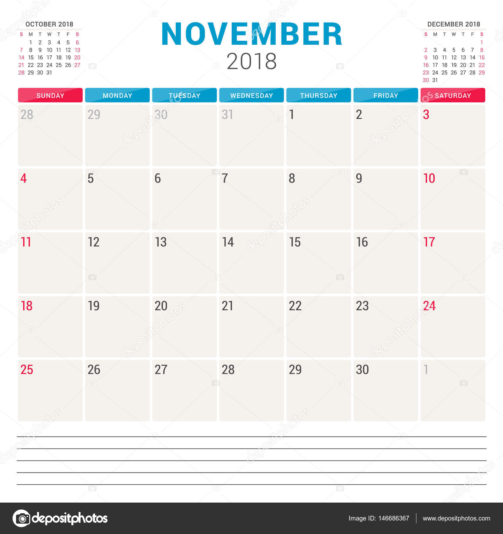 november-2018-calendar-planner-vector-design-template-week-starts-on