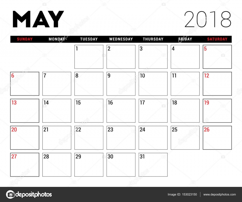 2018 may printable calendar