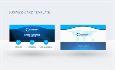 Çift taraflı yaratıcı kartvizit şablonu. Vektör çizim. İleti örneği tasarım