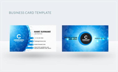 Çift taraflı yaratıcı kartvizit şablonu. Vektör çizim. İleti örneği tasarım