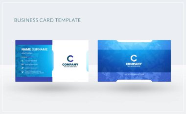 Çift taraflı yaratıcı kartvizit şablonu. Vektör çizim. İleti örneği tasarım