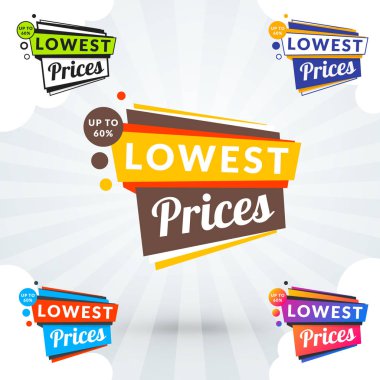 Yaratıcı promosyon afiş, Etiketler, etiket kümesi. Vektör çizim