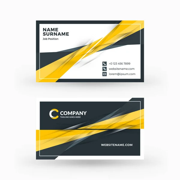 Creative and clean double-sided business card vector template. Flat design vector mockup. Stationery design — Stock Vector