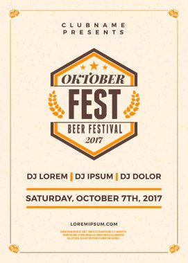 Oktoberfest bira Festivali kutlama. Bira partisi için tipografi poster veya el ilanı şablonu