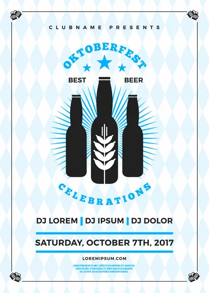 Oktoberfest bira Festivali kutlama. Bira partisi için tipografi poster veya el ilanı şablonu