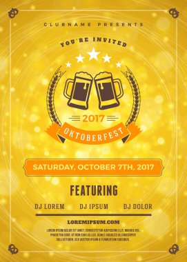 Oktoberfest bira Festivali kutlama. Bira partisi için tipografi poster veya el ilanı şablonu