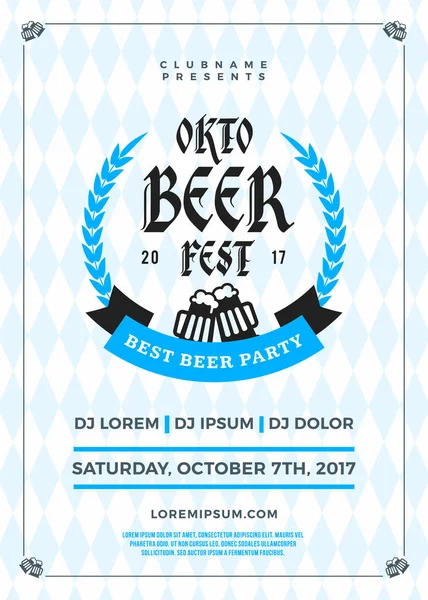 Oktoberfest bira Festivali kutlama. Bira partisi için tipografi poster veya el ilanı şablonu