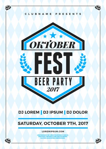 Oktoberfest bira Festivali kutlama. Bira partisi için tipografi poster veya el ilanı şablonu