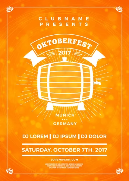 Oktoberfest bira Festivali kutlama. Bira partisi için tipografi poster veya el ilanı şablonu
