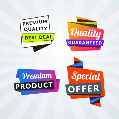 Satış afiş ve etiketleri kümesi. Promosyon için tasarım öğeleri. Vektör çizim