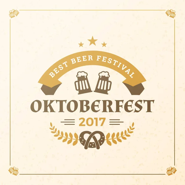 Bier festival Oktoberfest vieringen. Vintage bier badge. Vector ontwerpelement — Stockvector