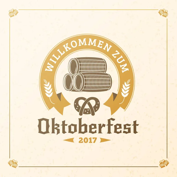 Festival de la cerveza Oktoberfest celebraciones. Insignia de cerveza vintage. Elemento de diseño vectorial — Archivo Imágenes Vectoriales