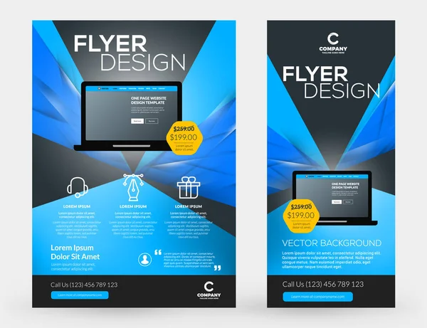 Abstract vector business brochures cover or banner design templates. Business flyer and poster with abstract blue and black background — Stock Vector