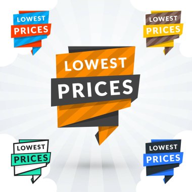 Promosyon rozetleri ve Satılık Etiketler. Vektör çizim